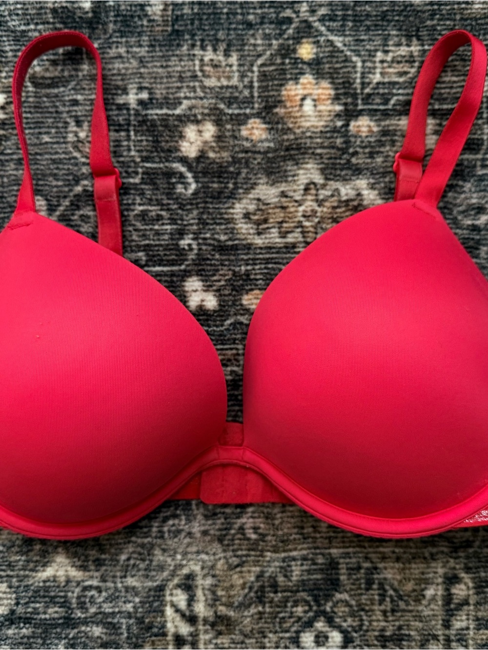 PINK Victoria’s Secret Red Push Up Bra 36D Logo Band